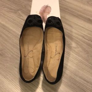 Jessica Simpson JS- Morella flats- black microsuede